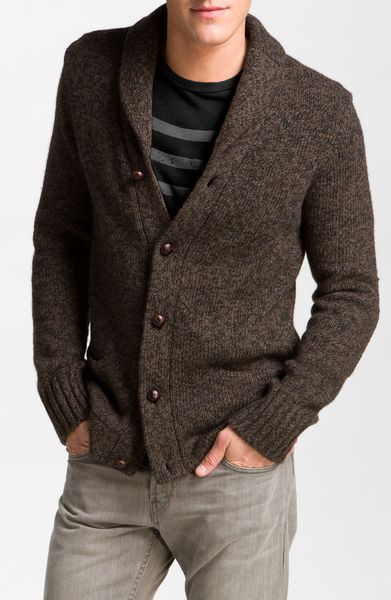 Vince Shawl Collar Cardigan in Brown for Men (weathered brown) | Lyst