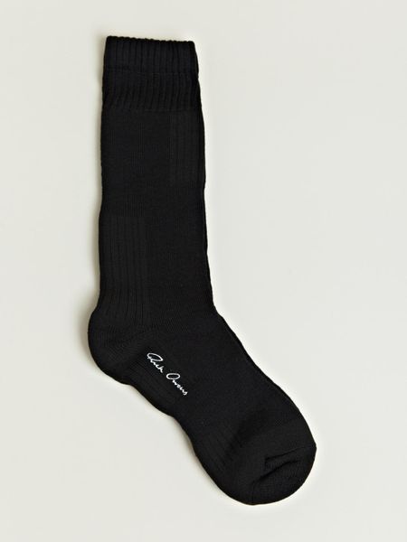 Rick Owens Mens Ribbed Socks in Black for Men | Lyst