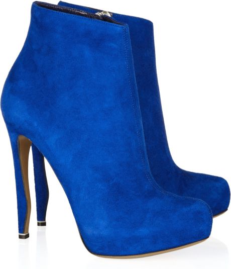 Nicholas Kirkwood Suede Ankle Boots in Blue | Lyst