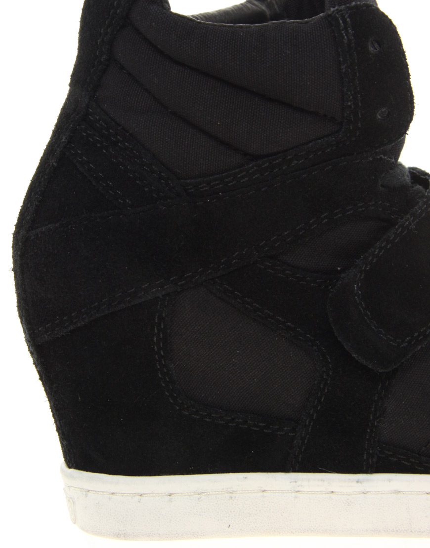 Ash Cool Suede Strapped Wedge Sneakers in Black - Lyst