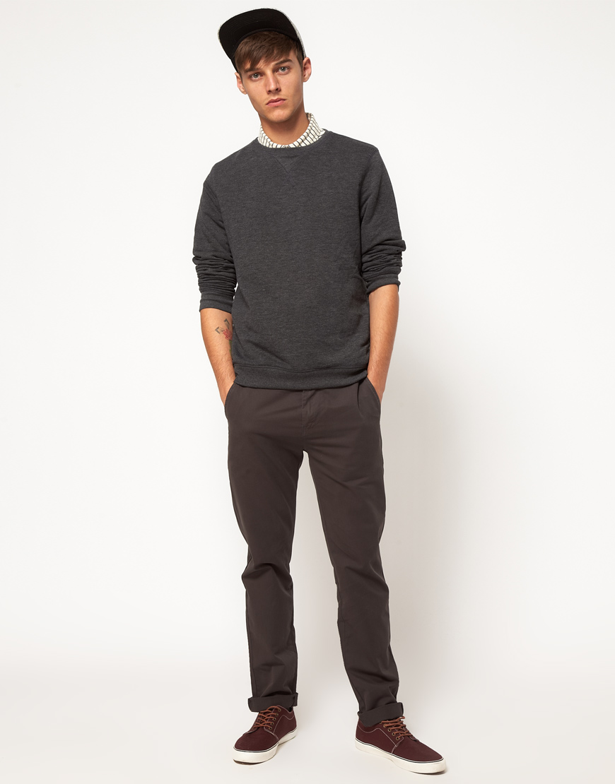 black slim chinos mens