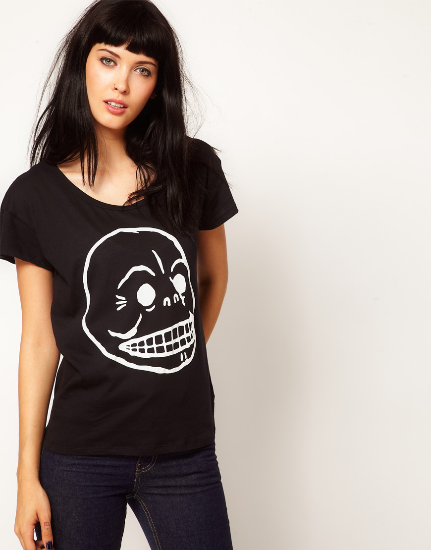 Cheap Monday Skull T-shirt in Black | Lyst