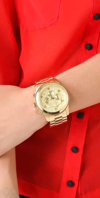 Råd Kompliment længes efter Michael Kors Mens Oversized Watch in Gold (Metallic) - Lyst