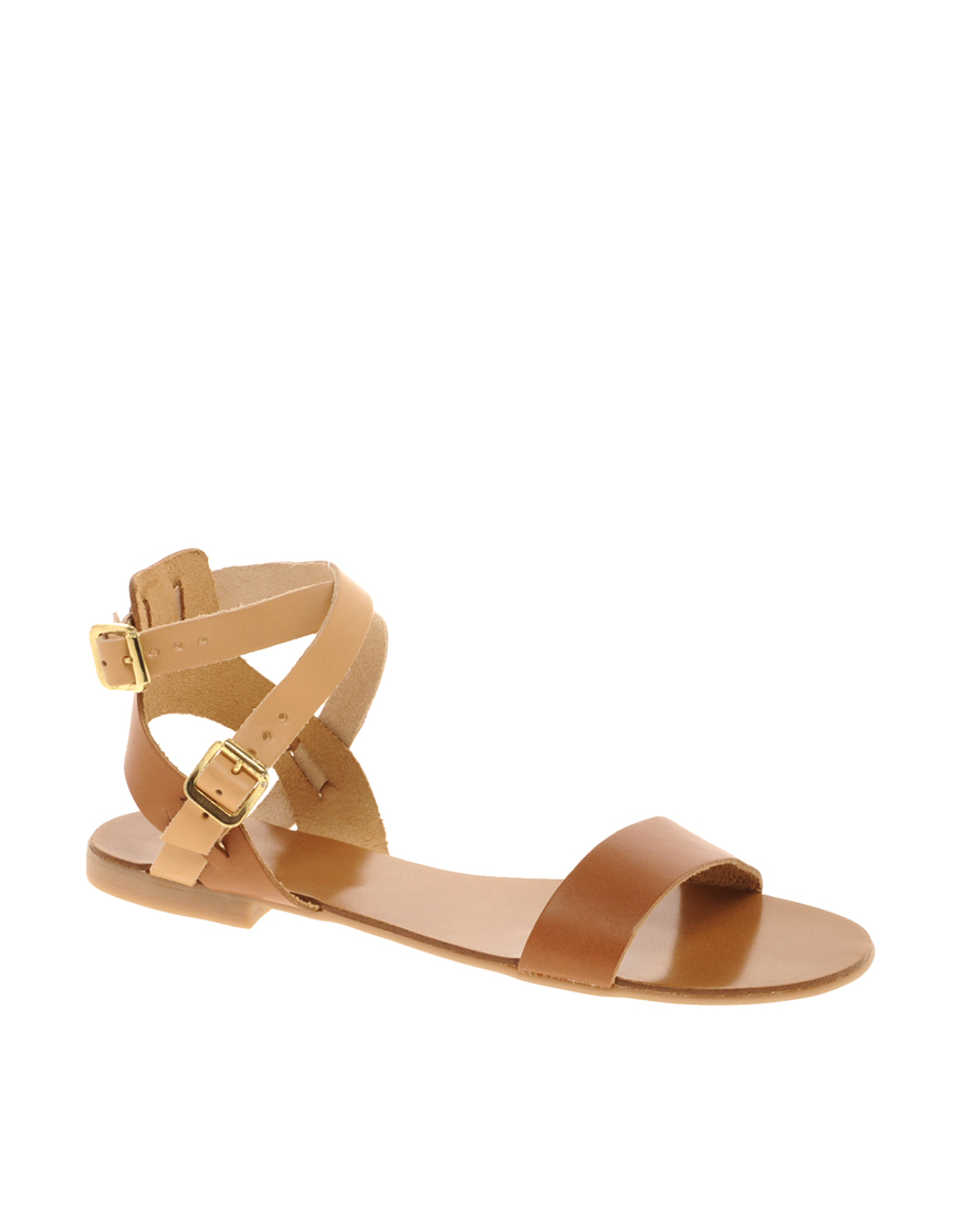 tan strappy flats