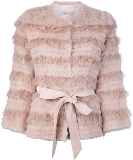 P.a.r.o.s.h. Fur Coat in Pink | Lyst