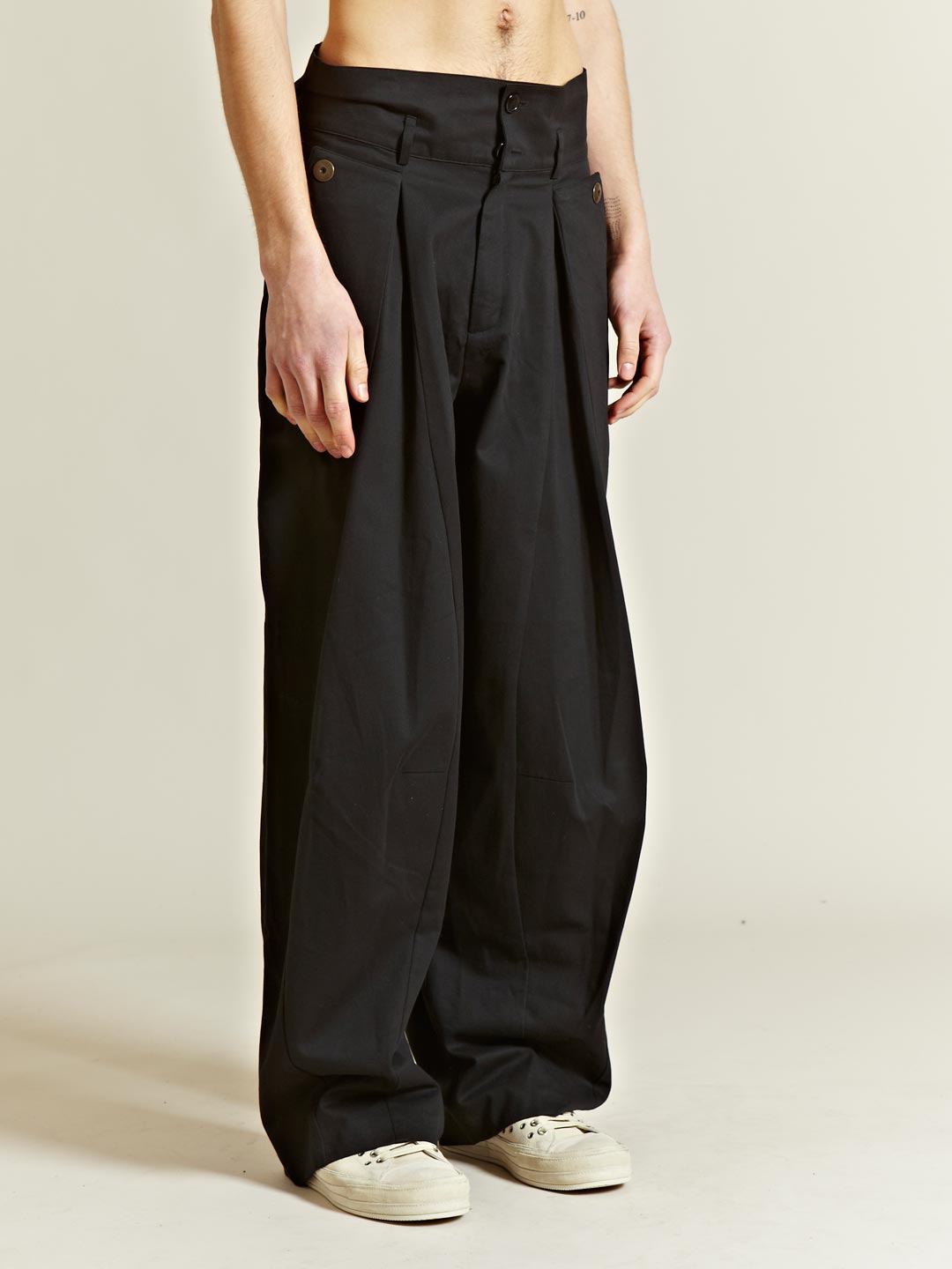 Raf Simons Raf Simons High Waisted Wide Leg Trousers in Black for Men ...