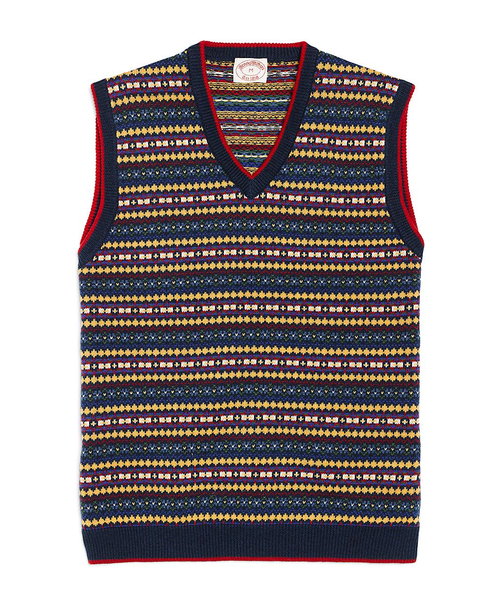 Brooks Brothers Fair Isle Vest in Blue for Men - Lyst