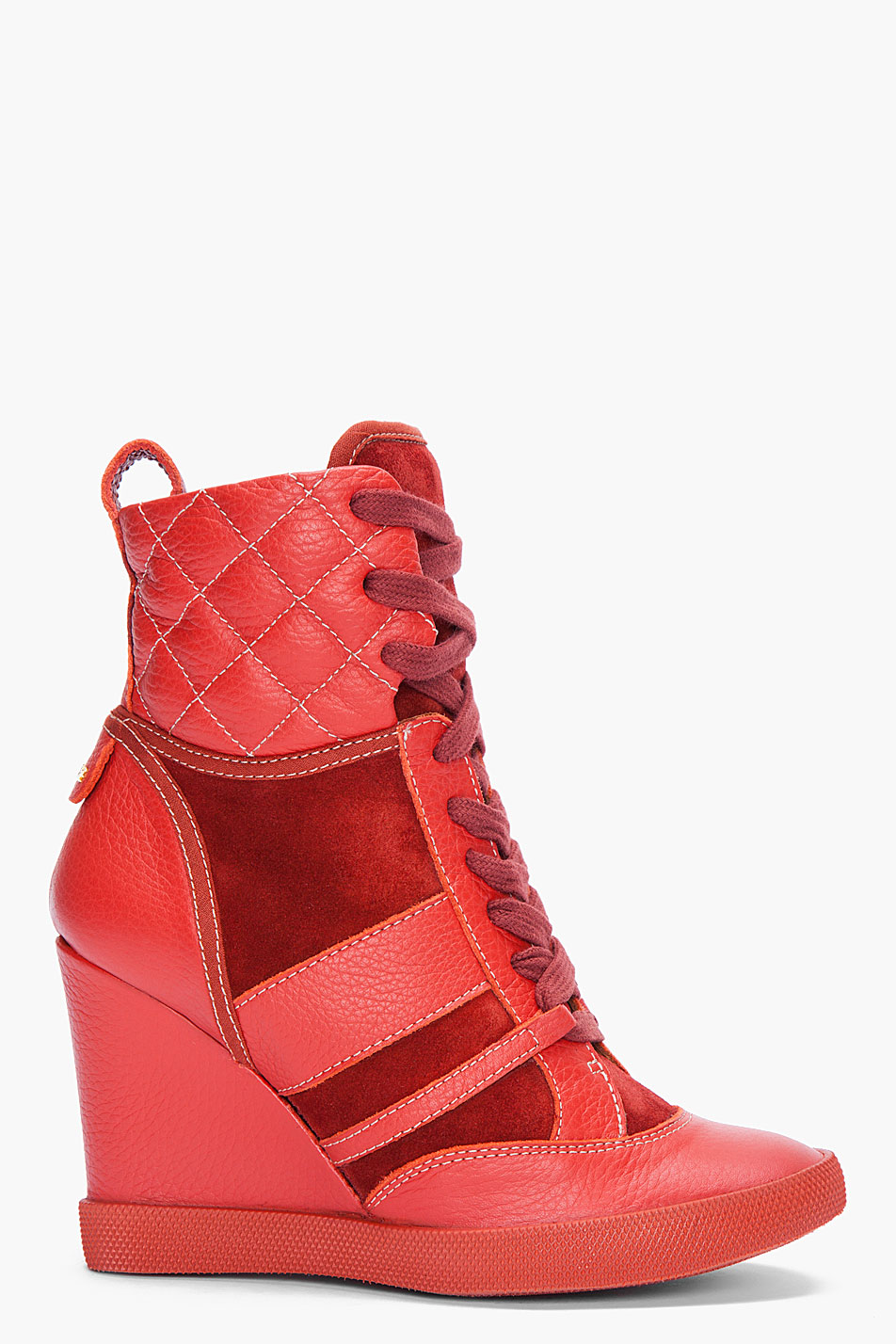Chloé Red Wedge Sneakers - Lyst