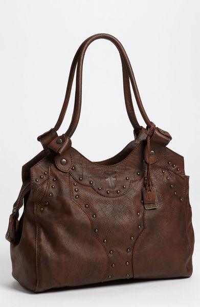 Frye Vintage Distressed Leather Shoulder Bag in Brown (maple) | Lyst