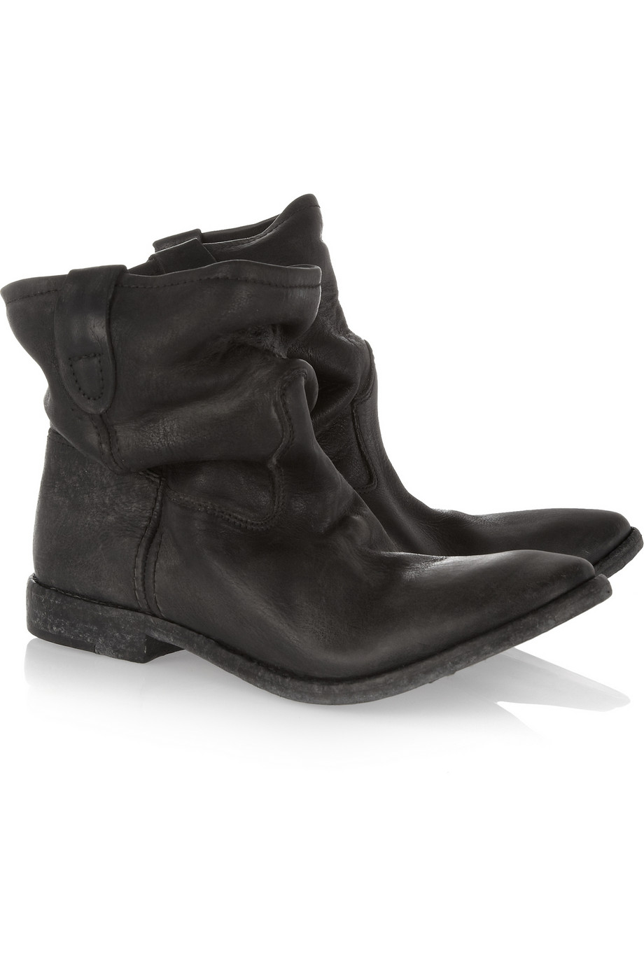 Isabel Marant Jenny Slouchy Leather Ankle Boots in Black - Lyst