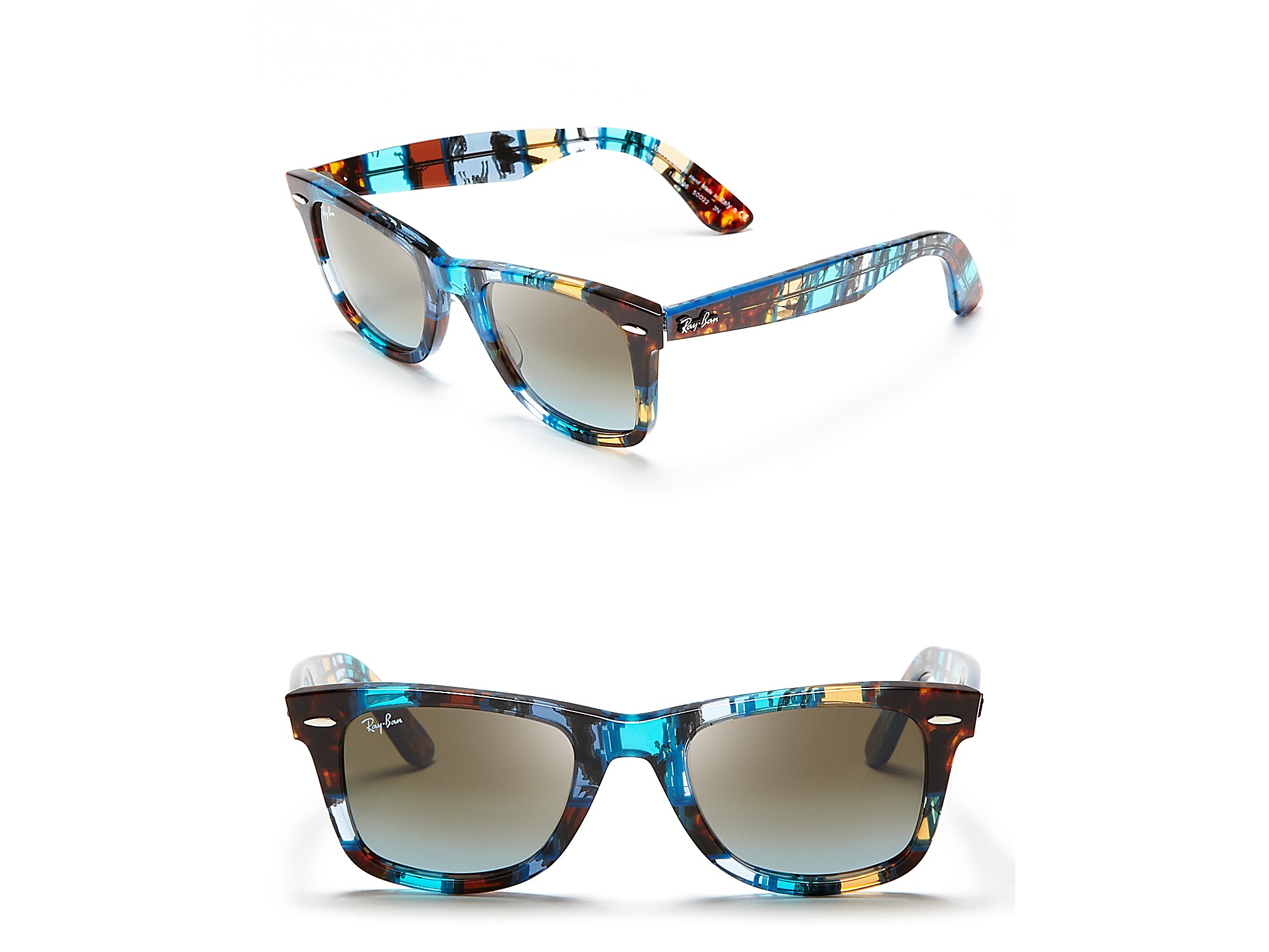 Ray-Ban Color Block Wayfarer Sunglasses for Men - Lyst