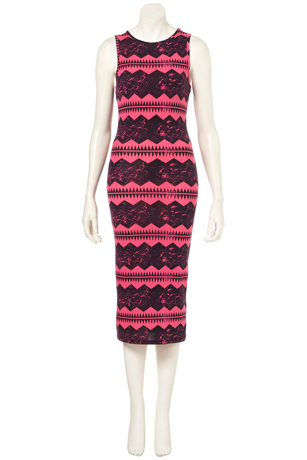 Aztec Print Midi Bodycon Dress in Pink Lyst