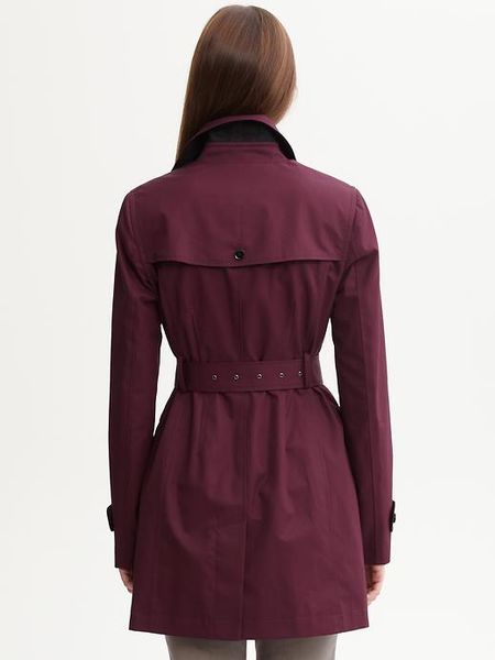 Banana Republic Belted Cotton Trench in Purple (winter burgundy ) | Lyst