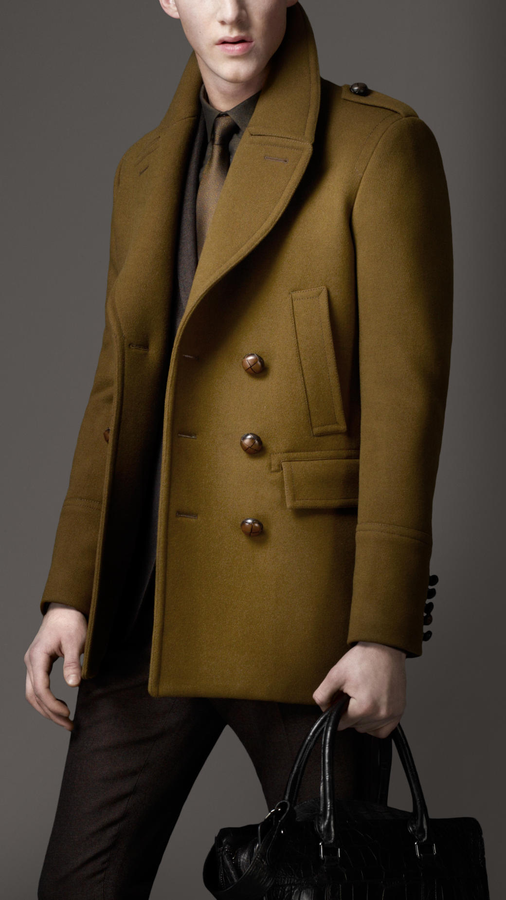 New Arrival Long Men's Outerwear Coats Single Breasted