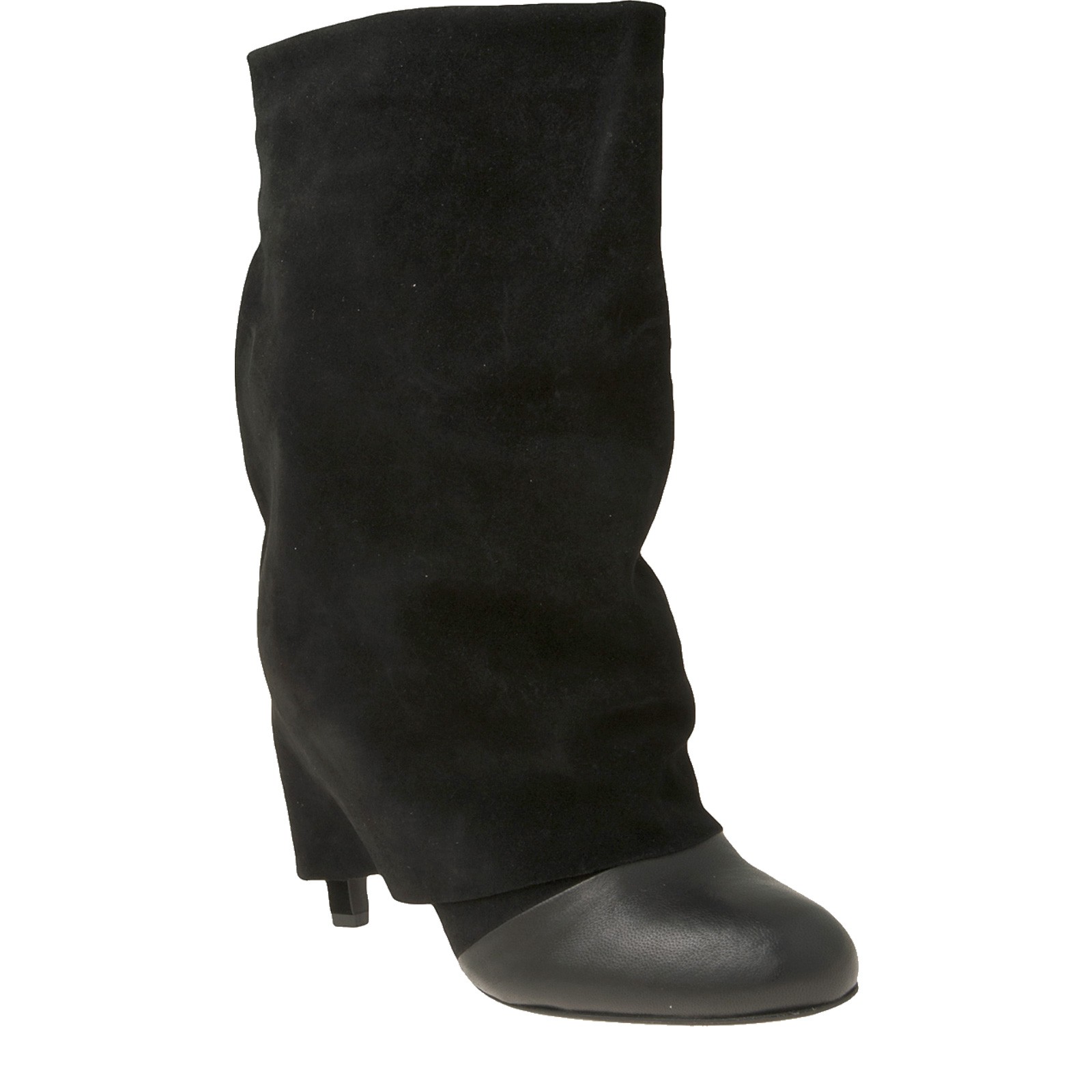 See by chloé Fold Over Heel Boot in Black | Lyst