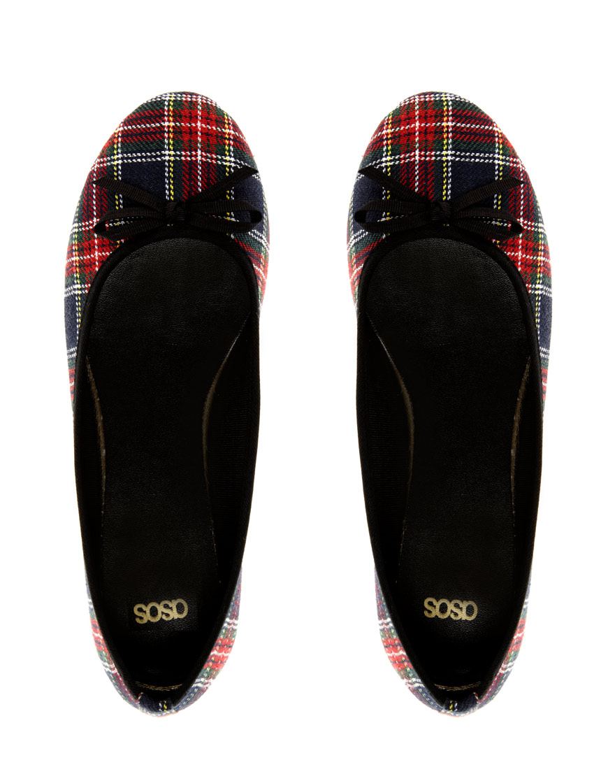 tartan ballet flats