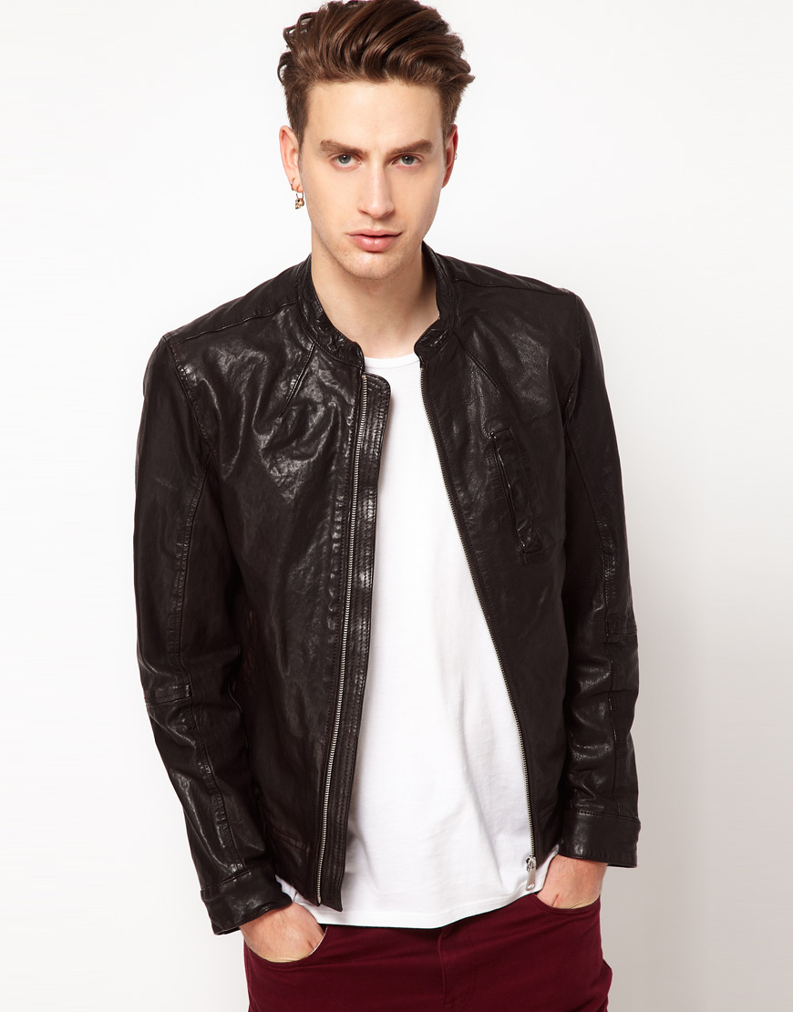 Ben Sherman Leather Jacket in Brown (Black) for Men - Lyst