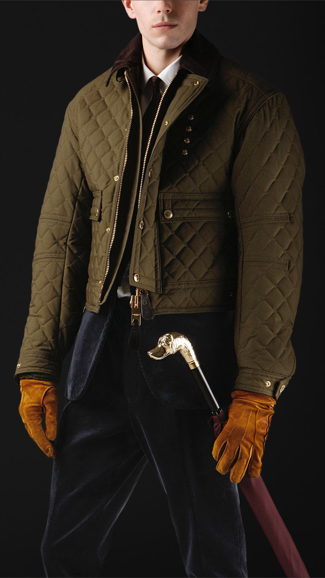 Burberry Prorsum Waxed Cotton Quilted Riding Jacket in Green for Men - Lyst
