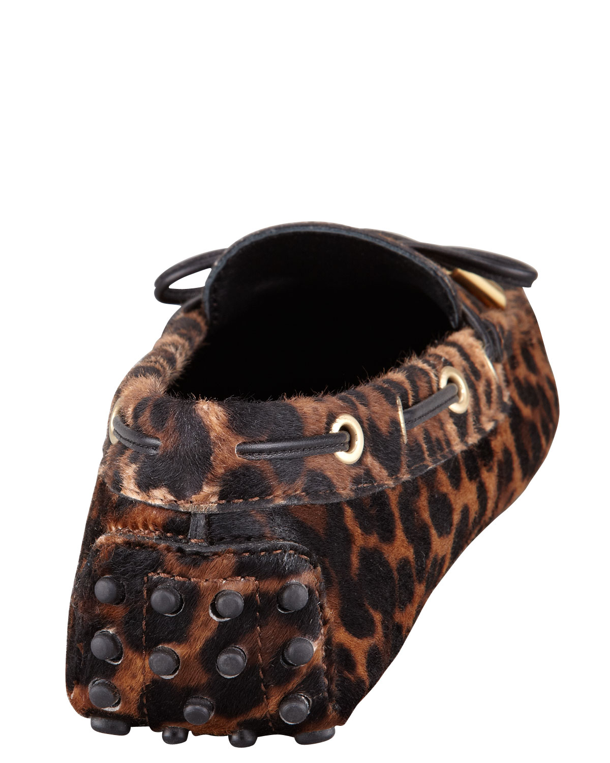 holland leopard print calf hair and leather loafer