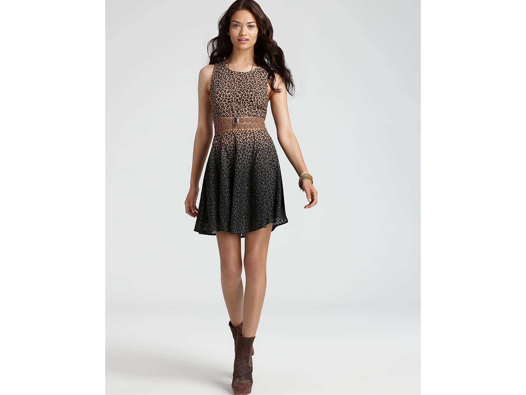 free people leopard print dress