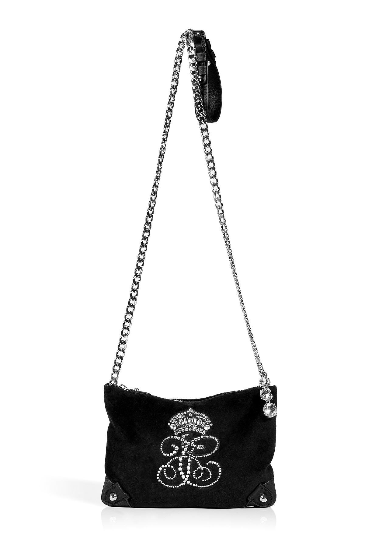 Juicy Couture Black Louisa All Hail Velour Crossbody Bag in Black | Lyst