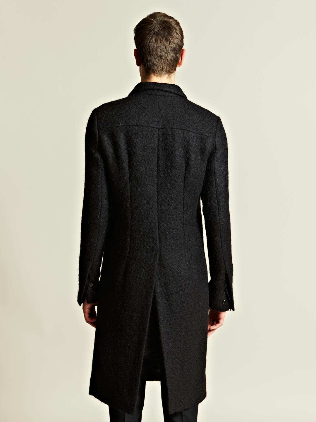 Rick Owens Mens Mohair Blend Woven Lab Coat in Black for Men Lyst