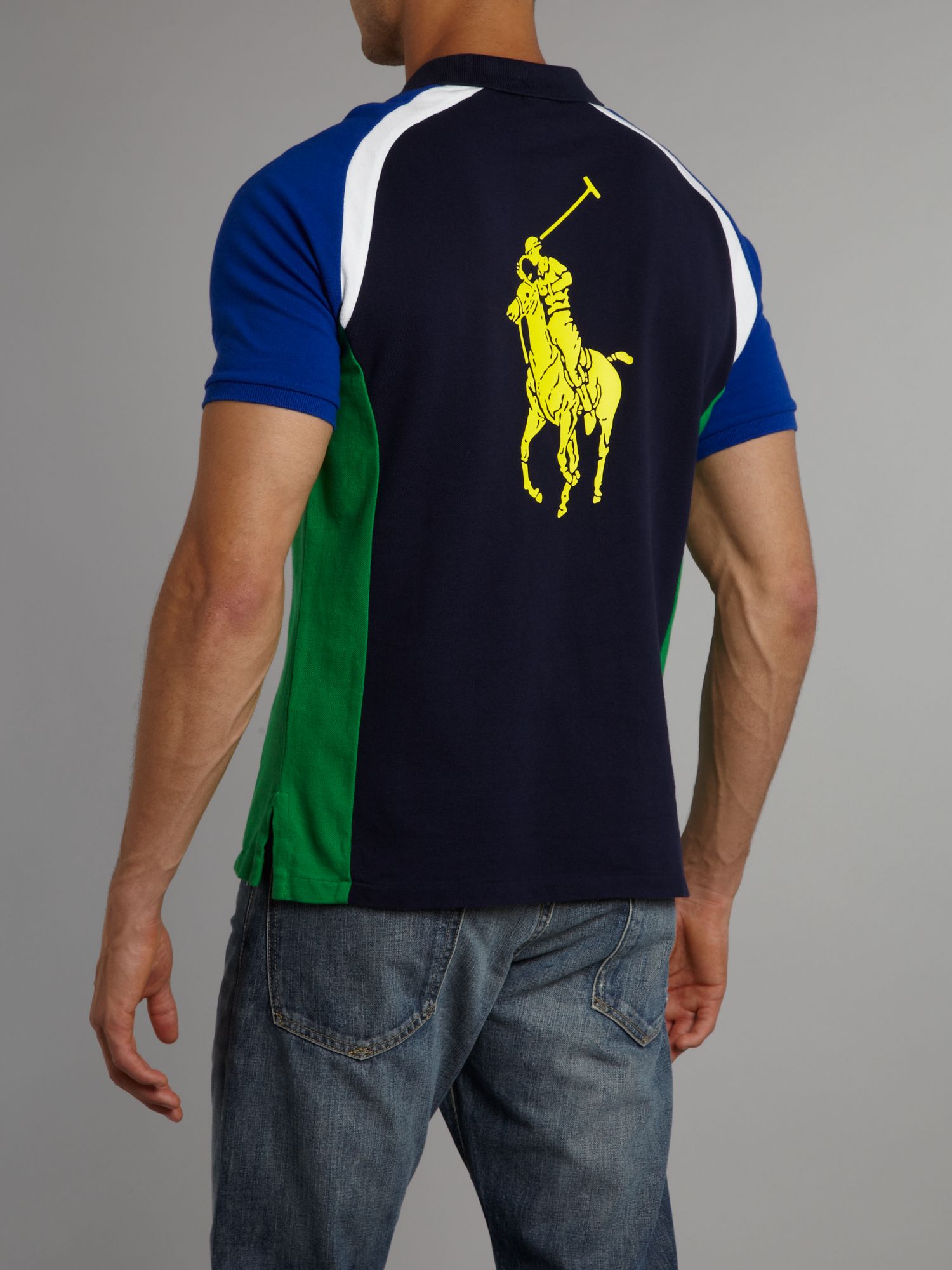 Polo ralph lauren Us Open Big Pony Back Printed Polo Shirt in Blue for