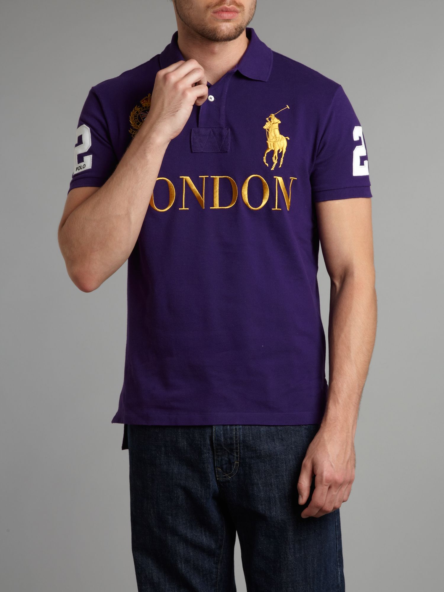 Polo ralph lauren London Custom Fitted Polo Shirt in Purple for Men | Lyst
