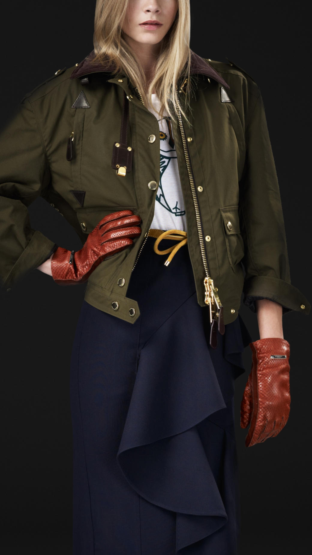 Lyst Burberry prorsum Waxed Cotton Bomber Jacket in Green