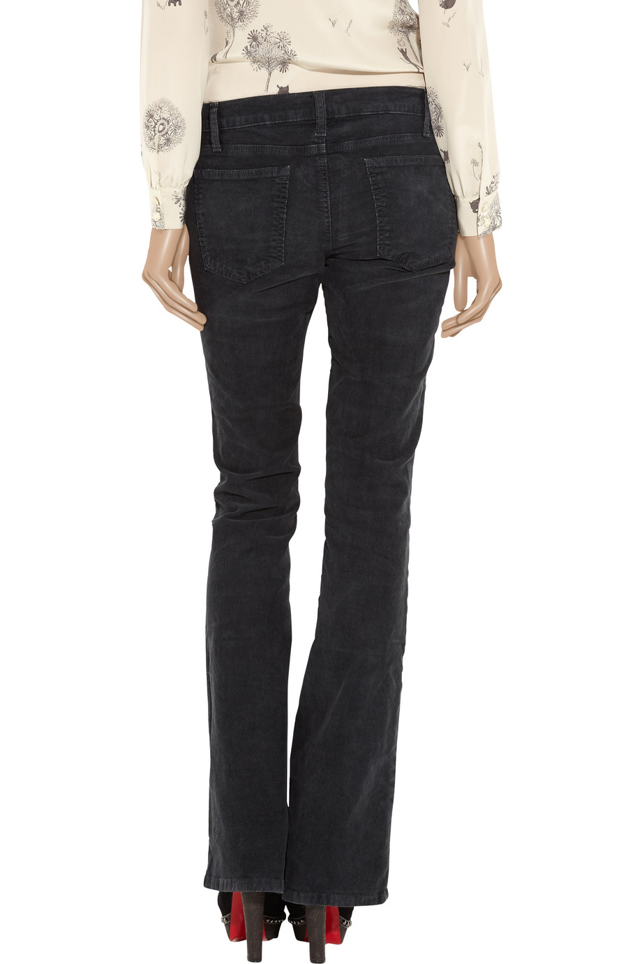 Current/elliott The Cowboy Mid-rise Bootcut Stretch-corduroy Jeans in