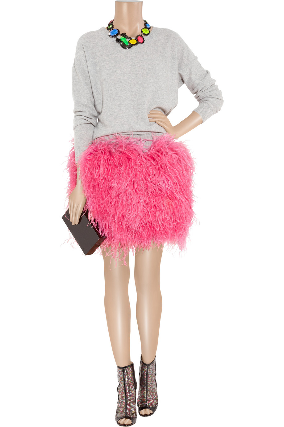 Luna Ostrich Feather Mini Skirt