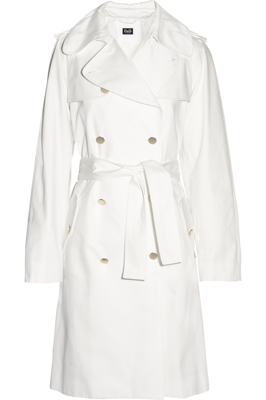Lyst - Dolce & Gabbana Cotton Twill Trench Coat in White