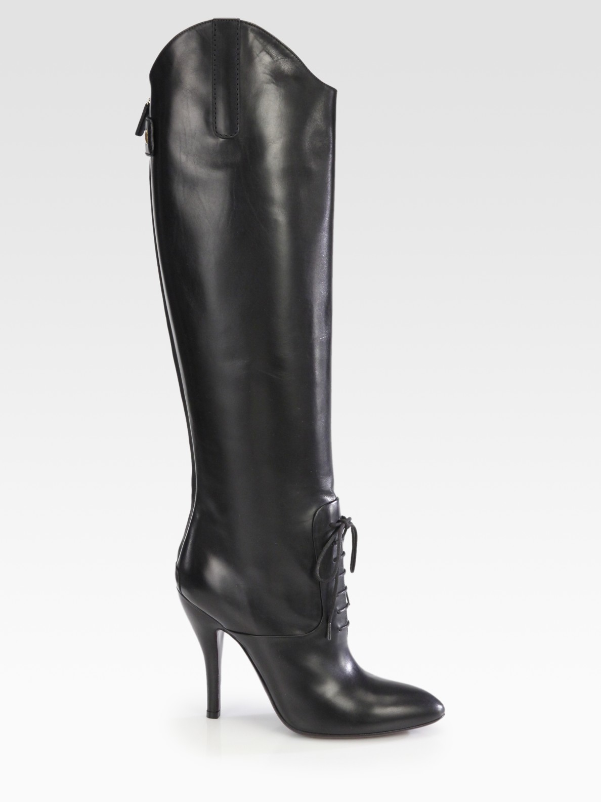Gucci Elizabeth Leather Riding Boots in 