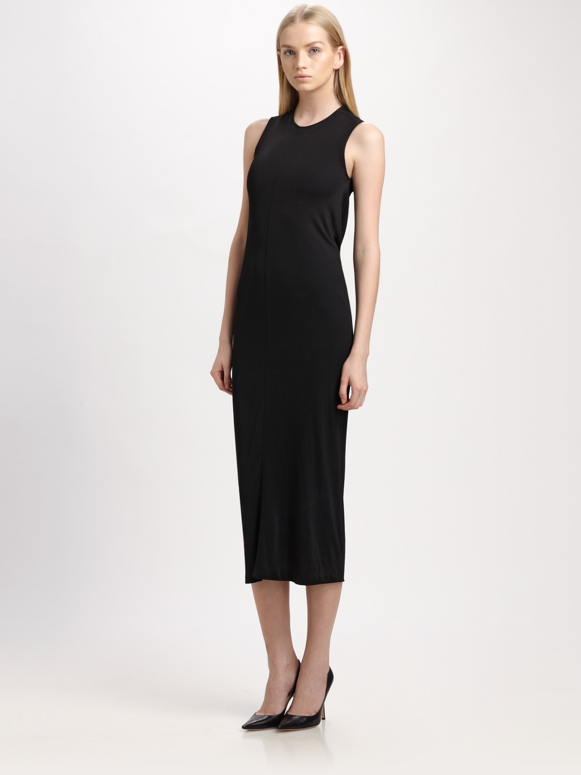 T by Alexander Wang Black Jersey Open Cowlback Dress ( Size XS) | eBay