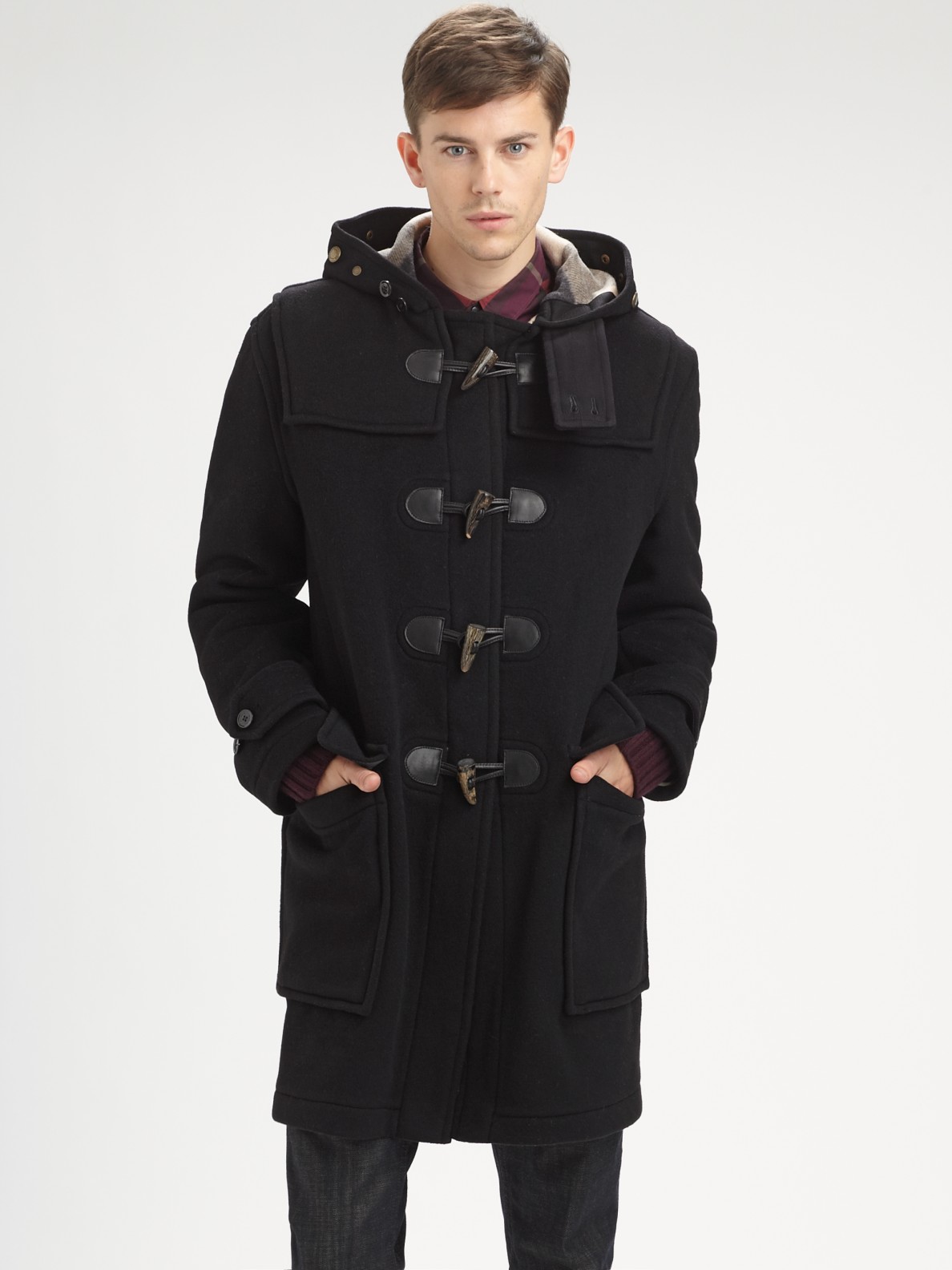 Burberry Brit Duffle Coat in Black for Men - Lyst