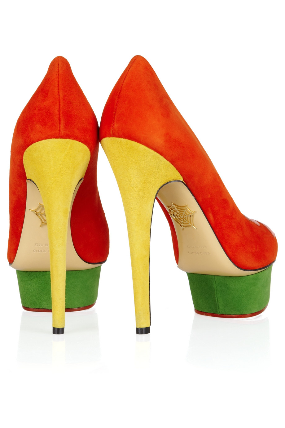 red and yellow heels