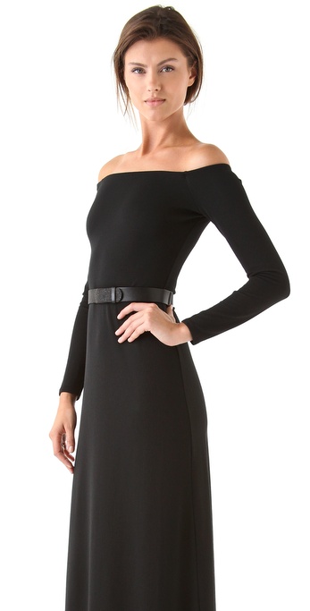 halston heritage black gown