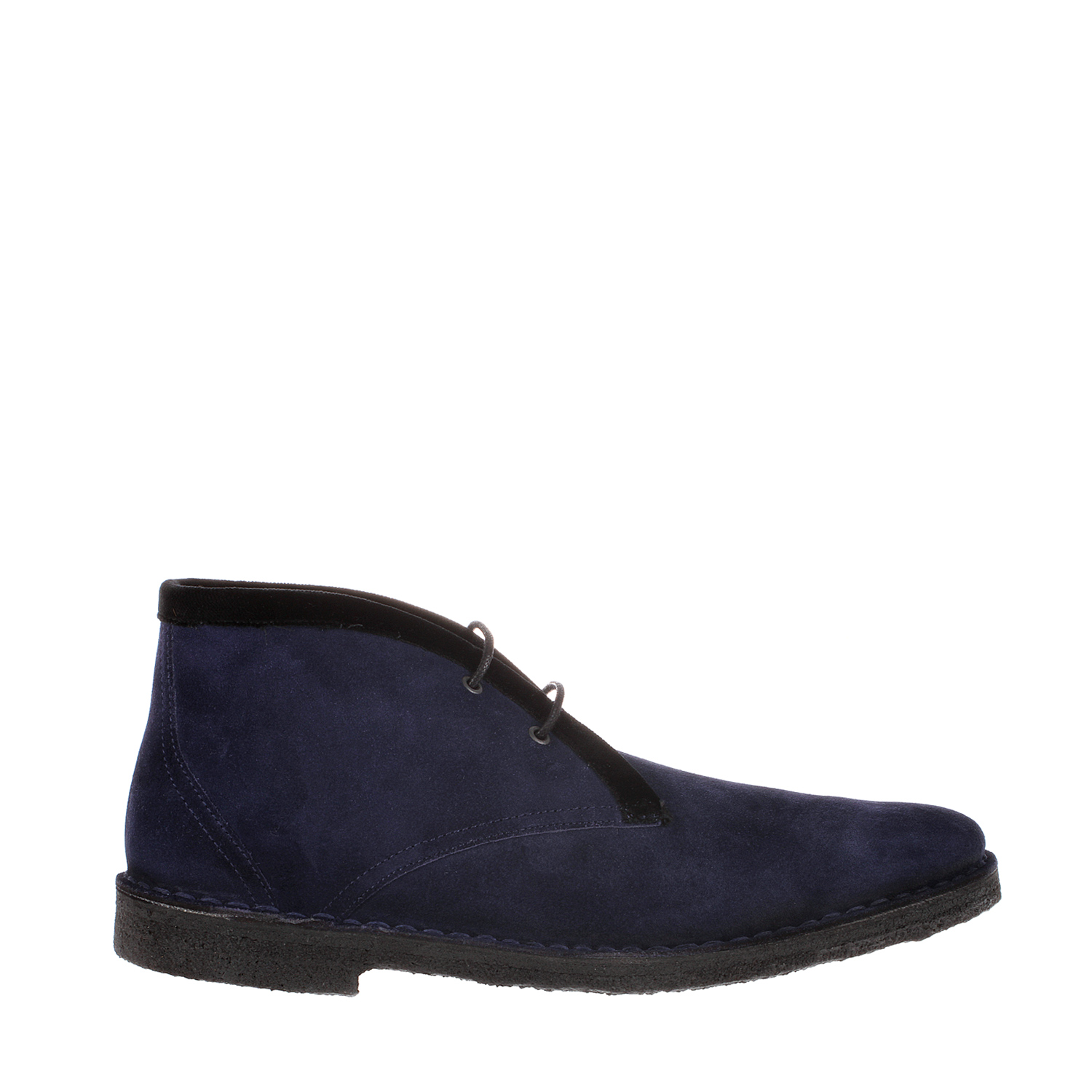Pierre Hardy Navy Suede Chukka Boots with Shorthaired Black Velvet ...
