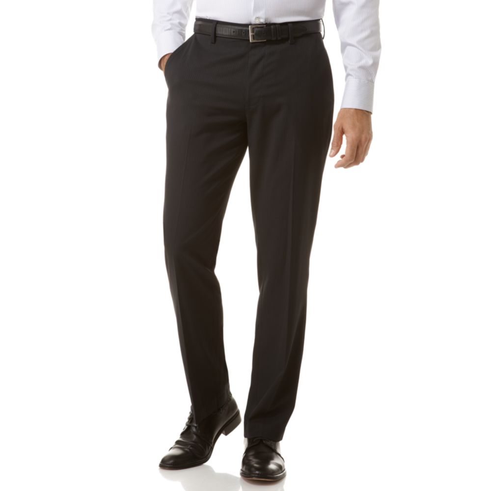 Kenneth Cole Reaction Flat Front Pinstripe Pants in Black for Men - Lyst