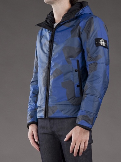 Stone Island Camo Reflective Jacket in Blue for Men | Lyst UK