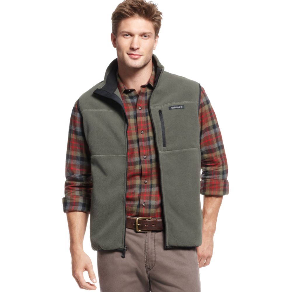 Lyst - Timberland Full Zip Fleece Vest in Green for Men
