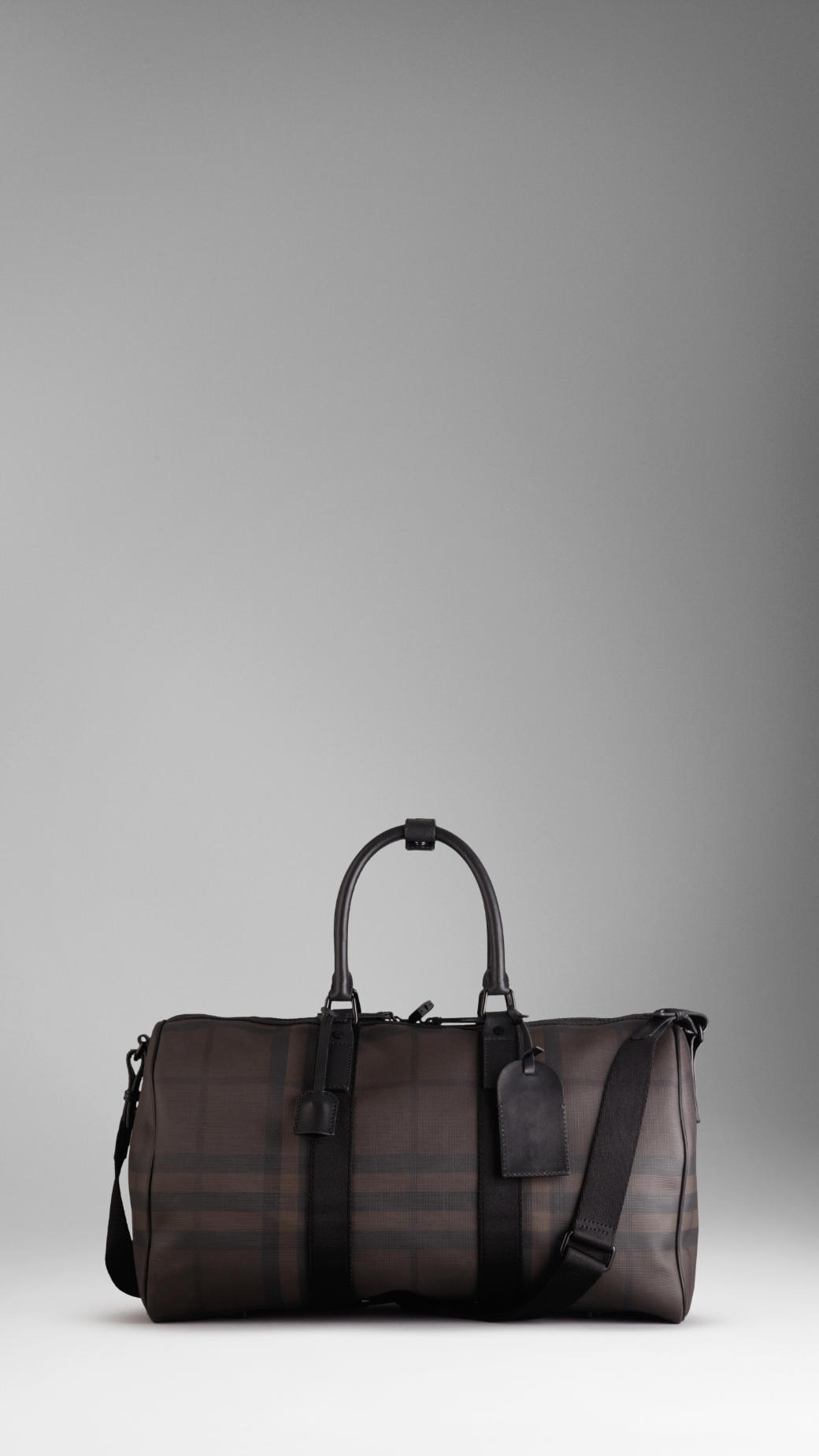 Burberry Smoked Check Duffle Bag in Brown for Men | Lyst