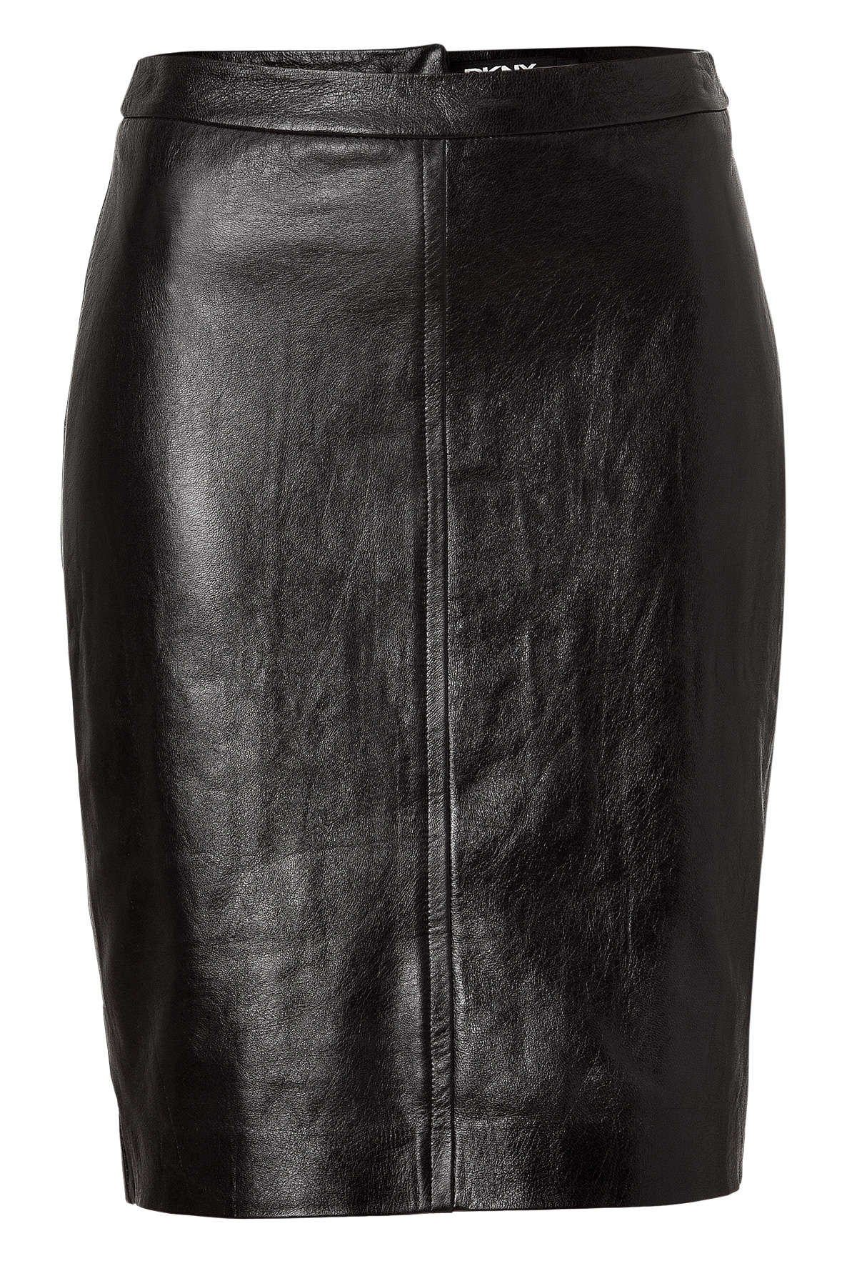 DKNY Black Leather Skirt - Lyst