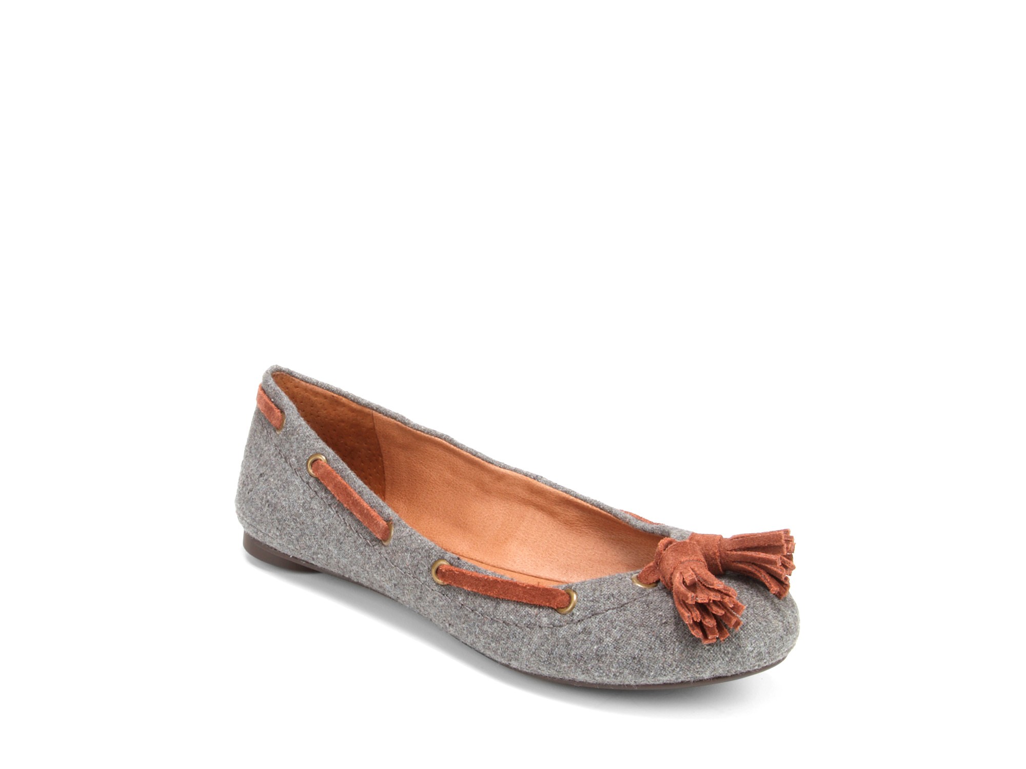 Lucky Brand Ballet Flats Edison Tassel in Brown Lyst