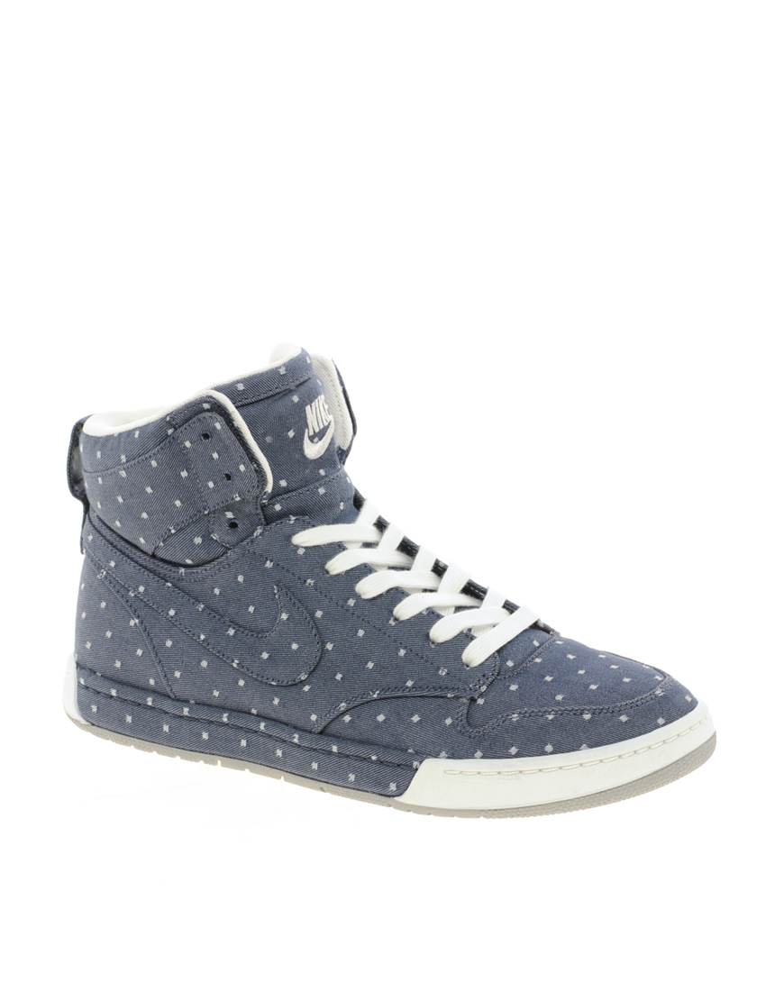 Nike Air Royalty Hi Top Blue Trainers - Lyst