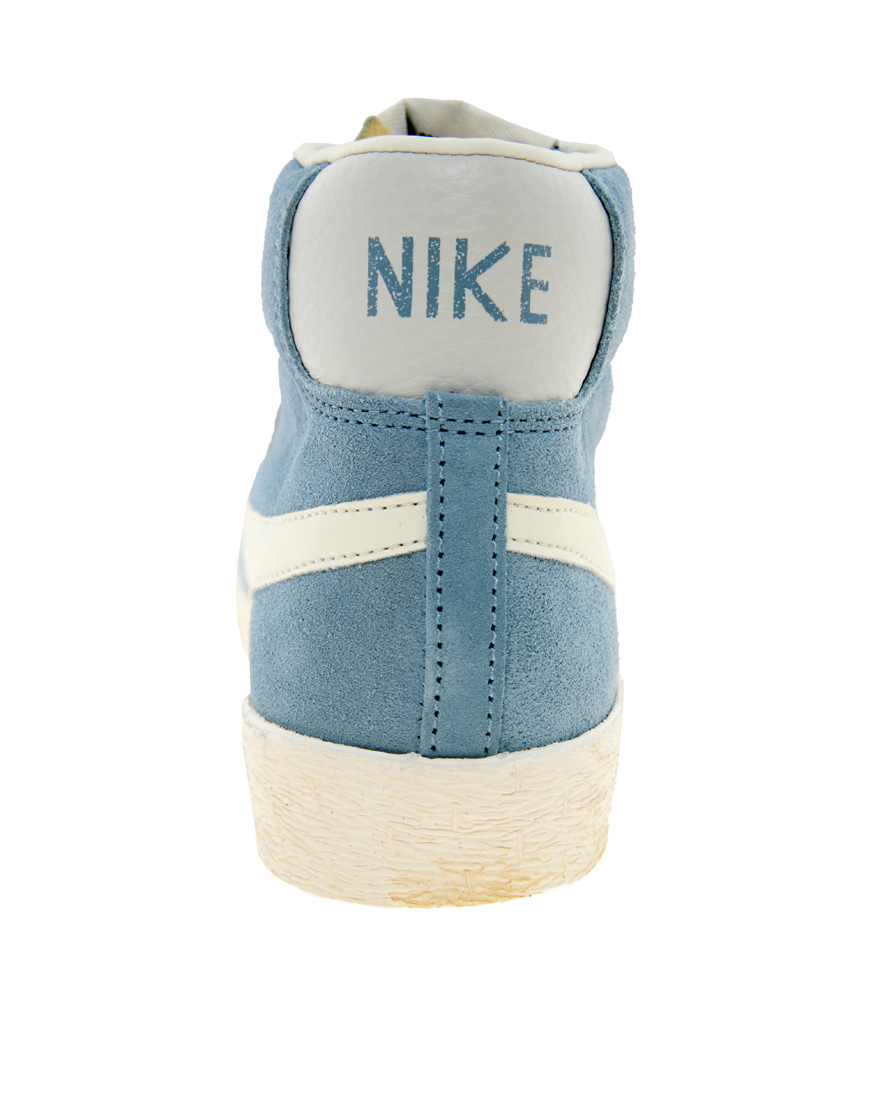 Nike Blazer Mid Light Blue Trainers | Lyst