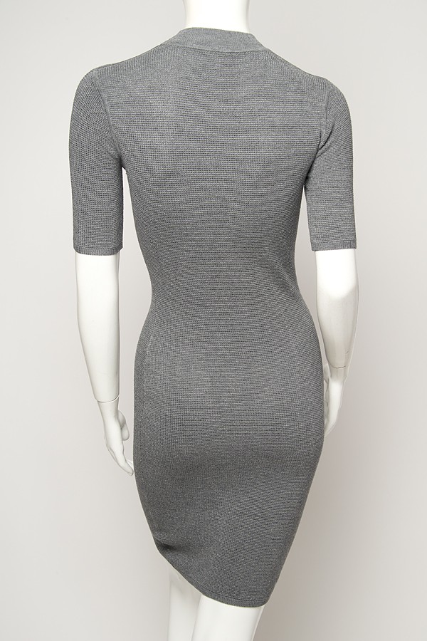 Lyst T by alexander wang Short Sleeve Thermal Dress in Gray