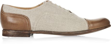 Church's Deborah Linen and Leather Brogues in Beige (taupe) | Lyst