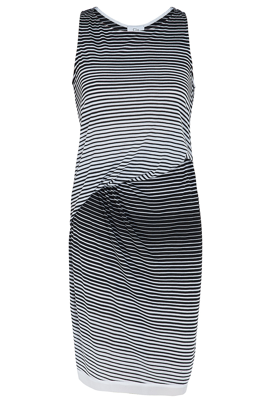 Lyst - Clu Stripe Draped Dress in Black