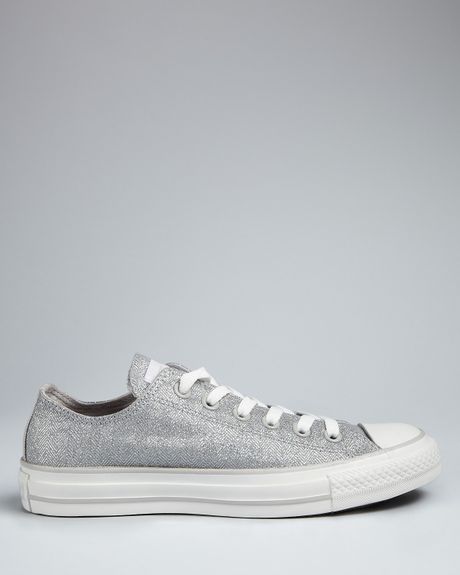 Converse Chuck Taylor Sneakers Herringbone Glitter in Silver (lunar ...